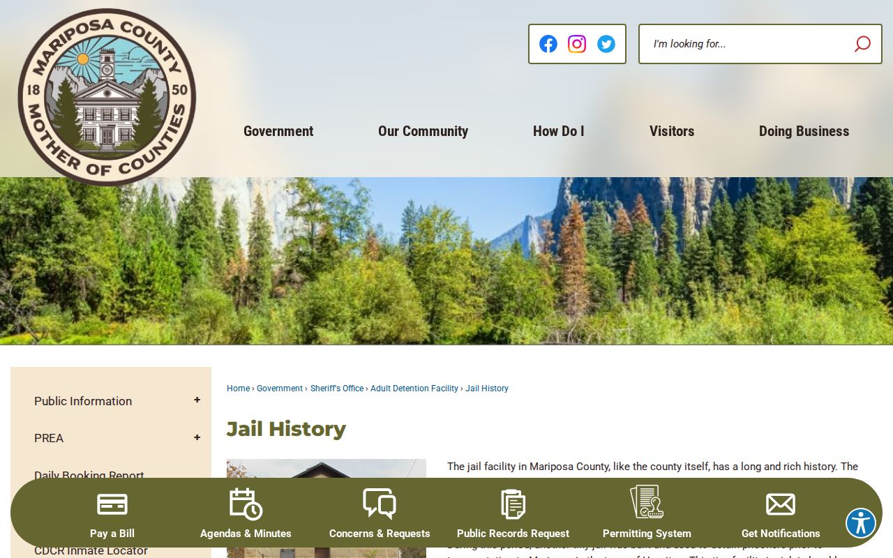 Mariposa County arrest and jail history
